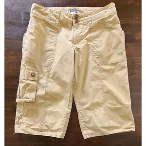 Patagonia Cali Roll Up Cuff Bermuda Hiking Shorts 10 Tan Beige Outdoors Organic